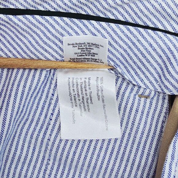 Brooks Brother Country Club Madison Pants 35x32 Khaki Pleated Cuffed - Picture 6 of 8